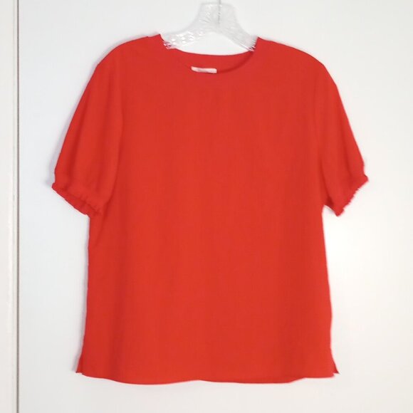 Riley & Rae Tops - Riley & Rae Red Smocked Sleeve Lightweight Top